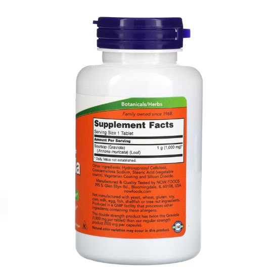 Graviola, 1000mg, 90 tabs, NOW Foods - Vitax.ro