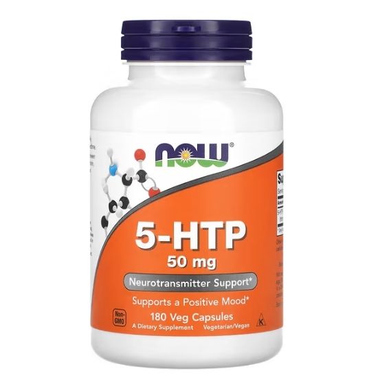 5-HTP, 50mg, 180 vcaps, NOW Foods - Vitax.ro