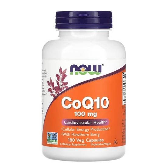 CoQ10 with Hawthorn Berry, 100mg, 180 vcaps, NOW Foods - Vitax.ro