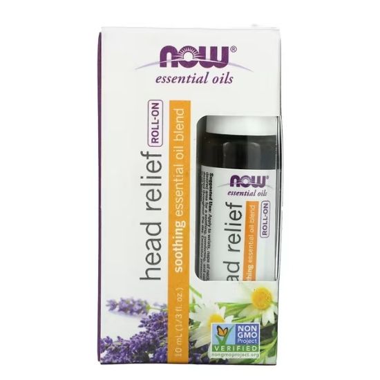 Essential Oil, Head Relief Blend Roll-On, 10 ml, NOW Foods - Vitax.ro
