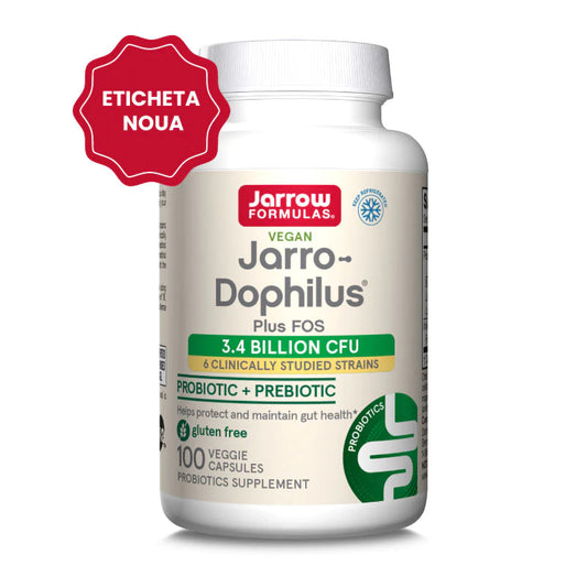 Jarro-Dophilus+FOS, Jarrow Formulas, 100 Capsule Vegetale - Vitax.ro