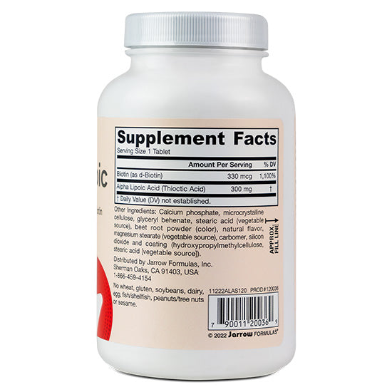 Alpha Lipoic Sustain 300mg, 120 tabs, Jarrow Formulas - Vitax.ro