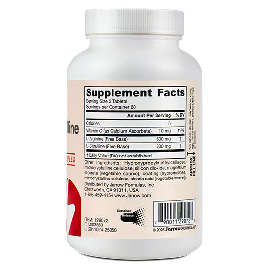 Arginine-Citrulline Sustain, 120 tabs, Jarrow Formulas - Vitax.ro