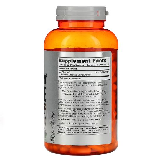 Kre-Alkalyn Creatine, 240 caps, NOW Foods - Vitax.ro