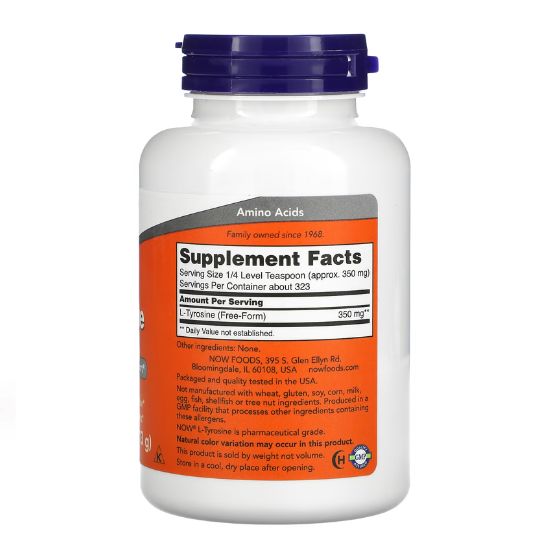L-Tyrosine, Powder, 113g, NOW Foods - Vitax.ro
