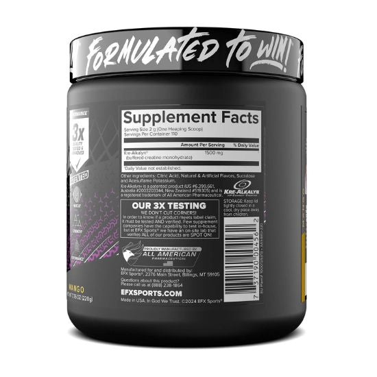 Kre-Alkalyn EFX Powder, Mango, 220g, EFX Sports - Vitax.ro
