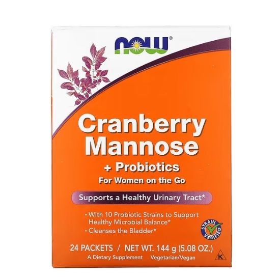 Cranberry Mannose + Probiotics, 24 packets, NOW Foods - Vitax.ro
