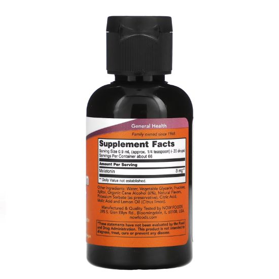 Liquid Melatonin, 59 ml, NOW Foods - Vitax.ro