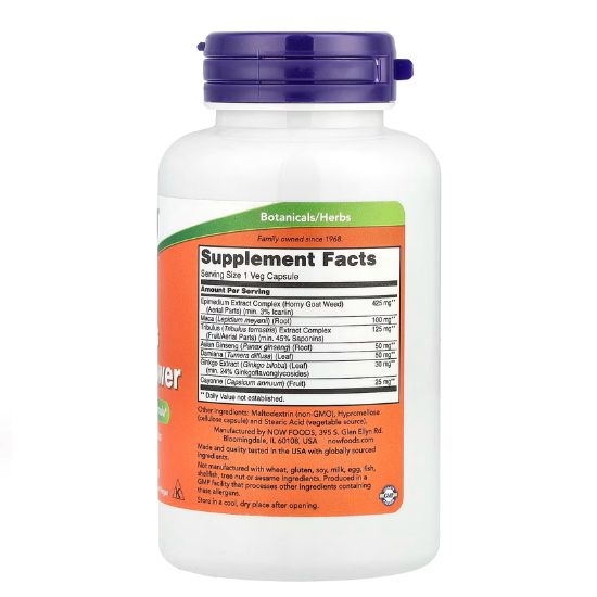 Men's Virility Power, 60 vcaps, NOW Foods - Vitax.ro