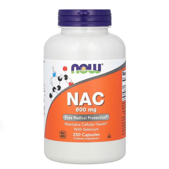 NAC with Selenium, 600mg, 250 vcaps, NOW Foods - Vitax.ro