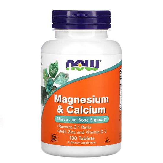 Magnesium & Calcium with Zinc and Vitamin D3, 100 tablets, NOW Foods - Vitax.ro