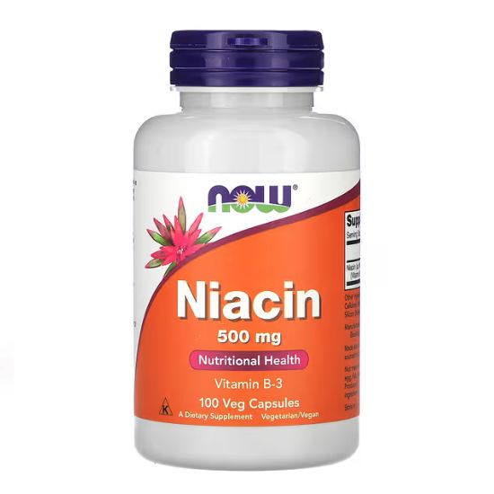 Niacin, 500mg, 100 caps, NOW Foods - Vitax.ro
