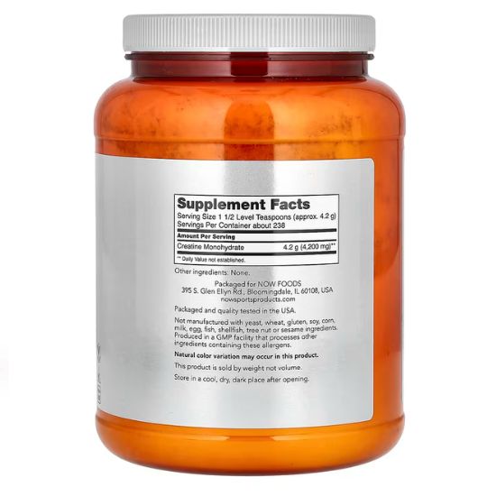Micronized Creatine Monohydrate, 1000g, NOW Foods - Vitax.ro