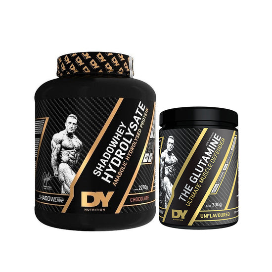 Pachet Shadowhey Hydrolysate, Chocolate 2270g si The Glutamine Unflavoured 300g Dorian Yates - Vitax.ro