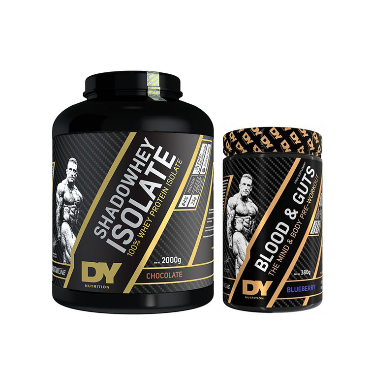 Pachet Shadowhey Isolate, Chocolate 2000g si Blood and Guts, Blueberry 380g, Dorian Yates - Vitax.ro