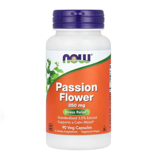 Passion Flower, 350mg, 90 vcaps, NOW Foods - Vitax.ro