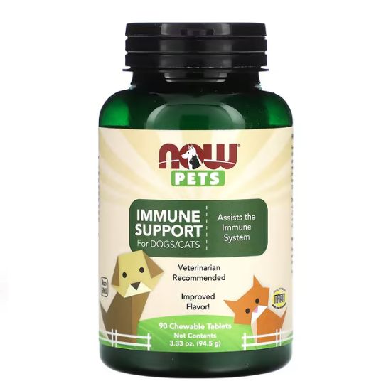 Pets, Immune Support, 90 chewable tablets, NOW Foods - Vitax.ro