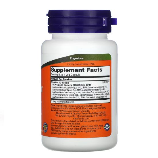 Probiotic-10, 100 Billion, 30 vcaps, NOW Foods - Vitax.ro