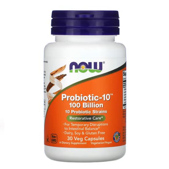 Probiotic-10, 100 Billion, 30 vcaps, NOW Foods - Vitax.ro