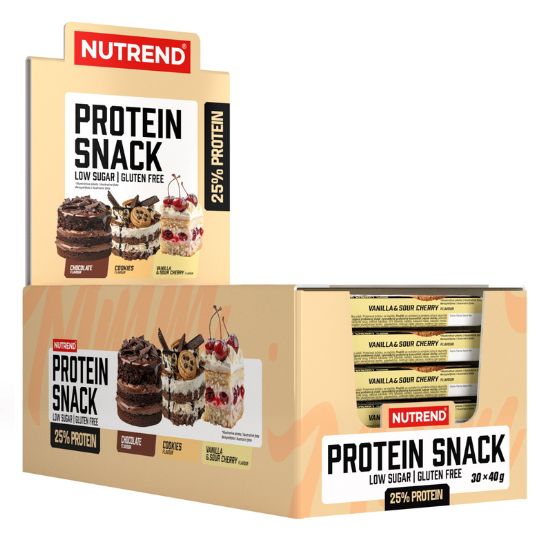 Protein Snack, Vanilla + Sour Cherry, 30 x 40 g, Nutrend - Vitax.ro