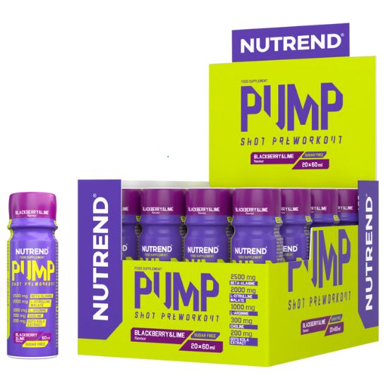 Pump Shot Pre-Workout, Blackberry & Lime, 20 x 60 ml, Nutrend - Vitax.ro