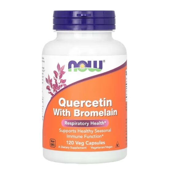 Quercetin cu Bromelaina, 120 Capsule Vegetale, NOW Foods - Vitax.ro