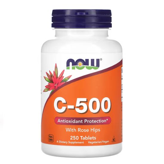 Vitamin C-500 with Rose Hips, 250 tablets, NOW Foods - Vitax.ro
