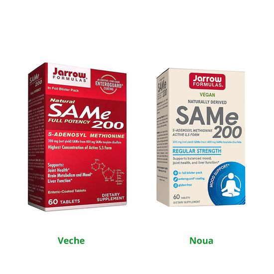 SAM-E 200mg, Jarrow Formulas, 60 Tablete Filmate Vegetale Protejate Enteric - Vitax.ro