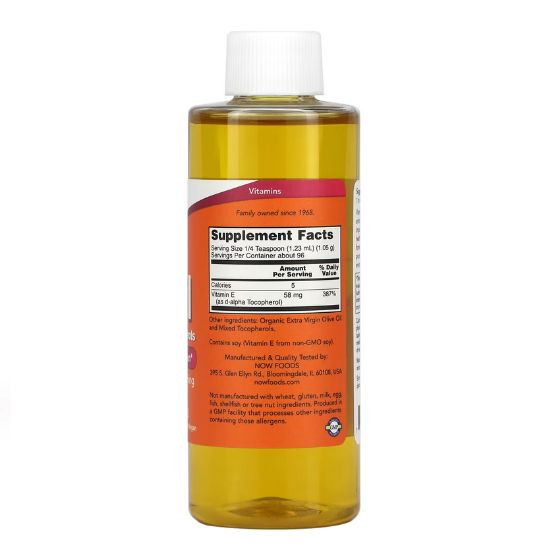 Vitamin E Natural Liquid, 118 ml, NOW Foods - Vitax.ro