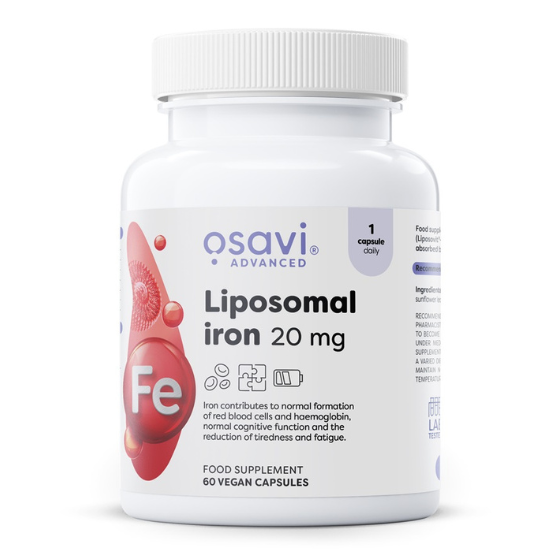 Liposomal Iron, 20mg, 60 vegan caps, Osavi - Vitax.ro