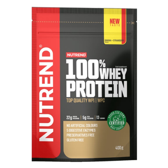 100% Whey Protein, Banana + Strawberry, 400g, Nutrend - Vitax.ro