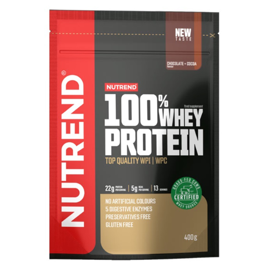 100% Whey Protein, Chocolate + Cocoa, 400g, Nutrend - Vitax.ro