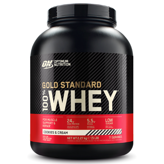Gold Standard 100% Whey, Cookies & Cream, 2270g, Optimum Nutrition - Vitax.ro