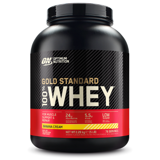 Gold Standard 100% Whey, Banana Cream, 2270g, Optimum Nutrition