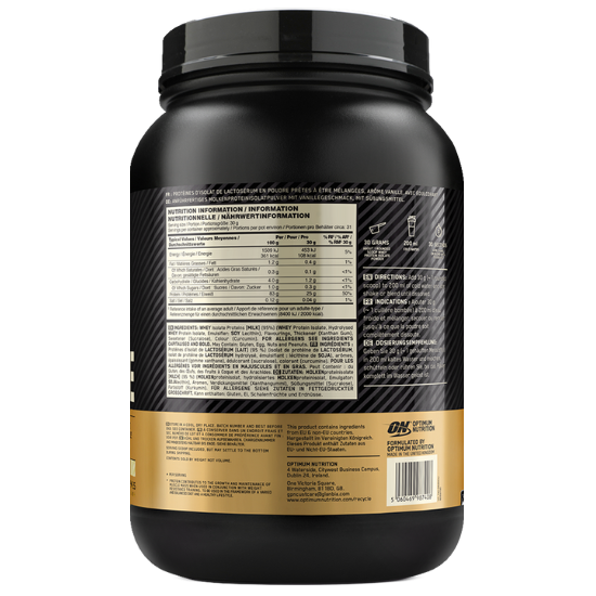 Gold Standard 100% Isolate, Vanilla, 930g, Optimum Nutrition - Vitax.ro