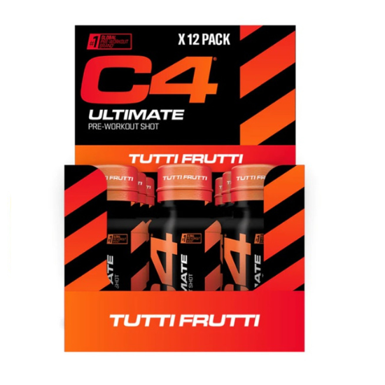 C4 Ultimate Pre-Workout Shot, Tutti Frutti, 12x60 ml, Cellucor - Vitax.ro