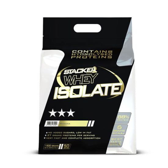 Whey Isolate, Banana, 1500g, Stacker2 Europe - Vitax.ro