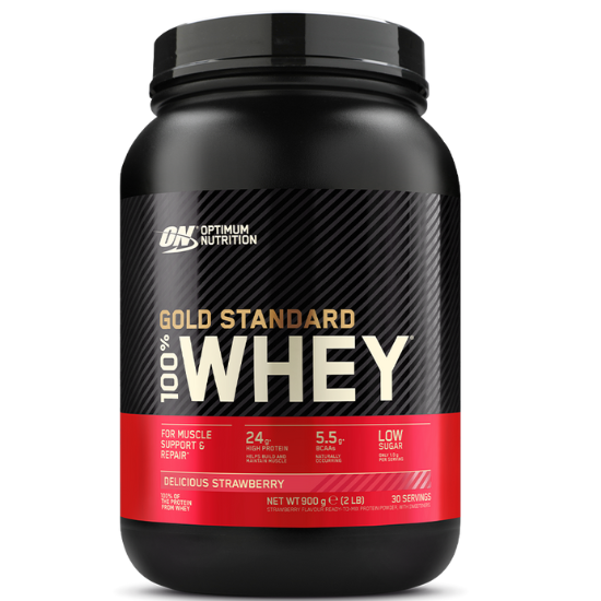 Gold Standard 100% Whey, Delicious Strawberry, 900g, Optimum Nutrition - Vitax.ro
