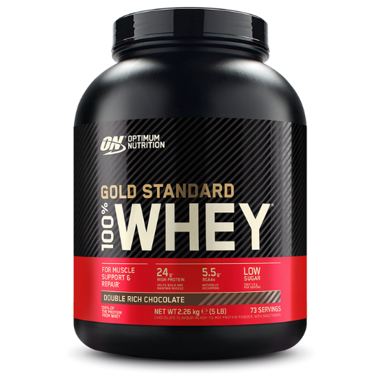 Gold Standard 100% Whey, Double Rich Chocolate, 2263g, Optimum Nutrition