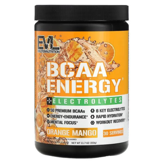 BCAA Energy + Electrolytes, Orange Mango, 333g, EVLution Nutrition - Vitax.ro
