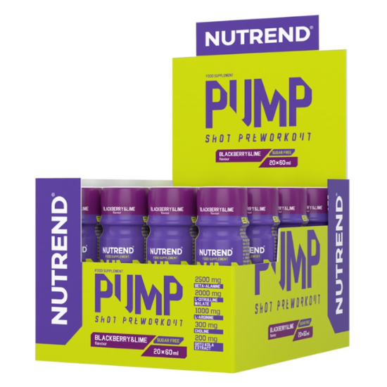 Pump Shot Pre-Workout, Blackberry & Lime, 20 x 60 ml, Nutrend - Vitax.ro