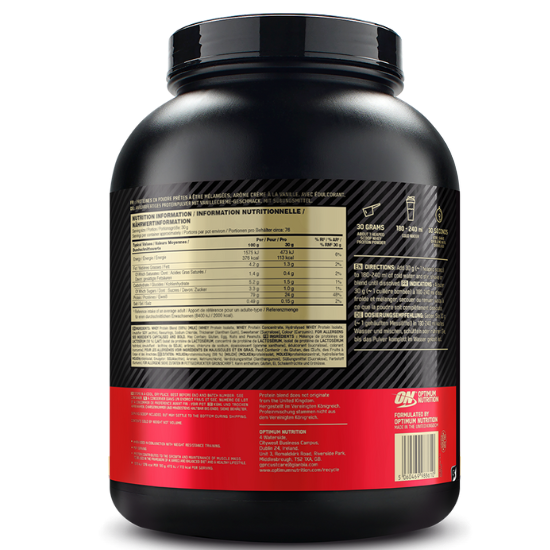 Gold Standard 100% Whey, French Vanilla Creme, 2280g, Optimum Nutrition