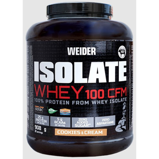 Isolate Whey 100 CFM, Cookies & Cream, 908g, Weider - Vitax.ro