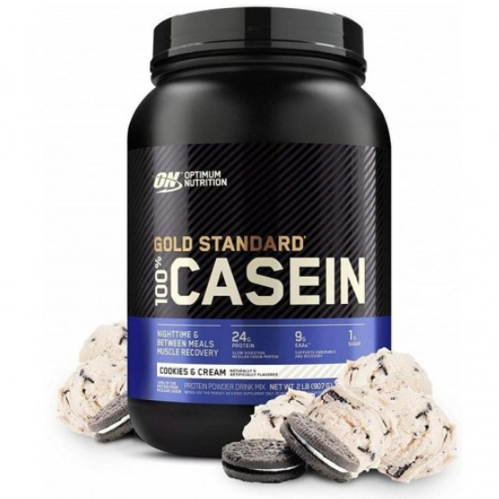 Gold Standard 100% Casein, Cookies and Cream, 907g, Optimum Nutrition - Vitax.ro