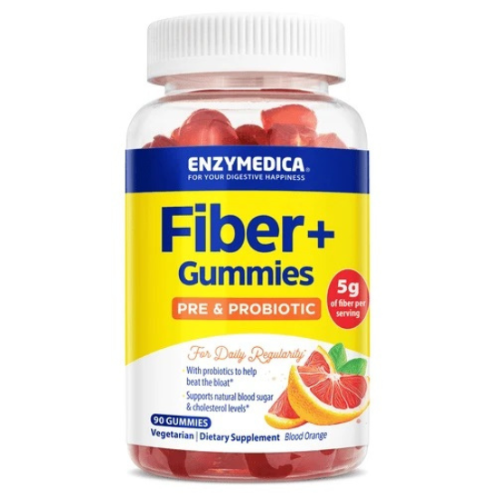 Fiber+ Gummies, Blood Orange, 90 gummies, Enzymedica - Vitax.ro