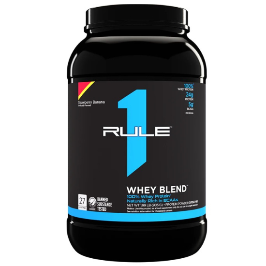 R1 Whey Blend, Strawberry Banana, 905g, Rule One - Vitax.ro