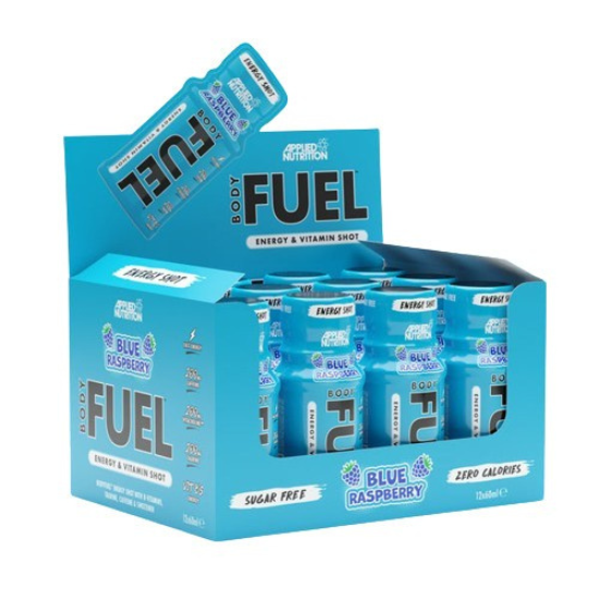 Bodyfuel Energy Shots, Blue Raspberry, 12 x 60 ml, Applied Nutrition - Vitax.ro
