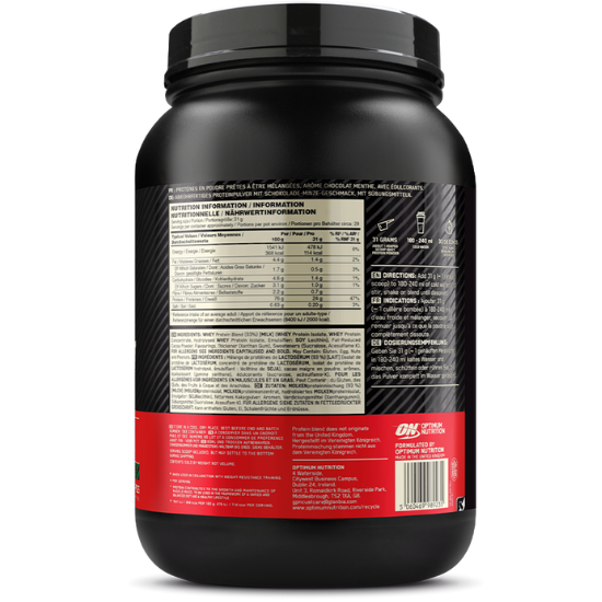 Gold Standard 100% Whey, Chocolate Mint, 900g, Optimum Nutrition - Vitax.ro