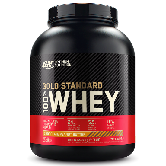 Gold Standard 100% Whey, Chocolate Peanut Butter, 2270g, Optimum Nutrition