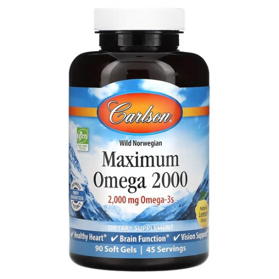 Maximum Omega 2000, 60 softgels, Carlson Labs - Vitax.ro